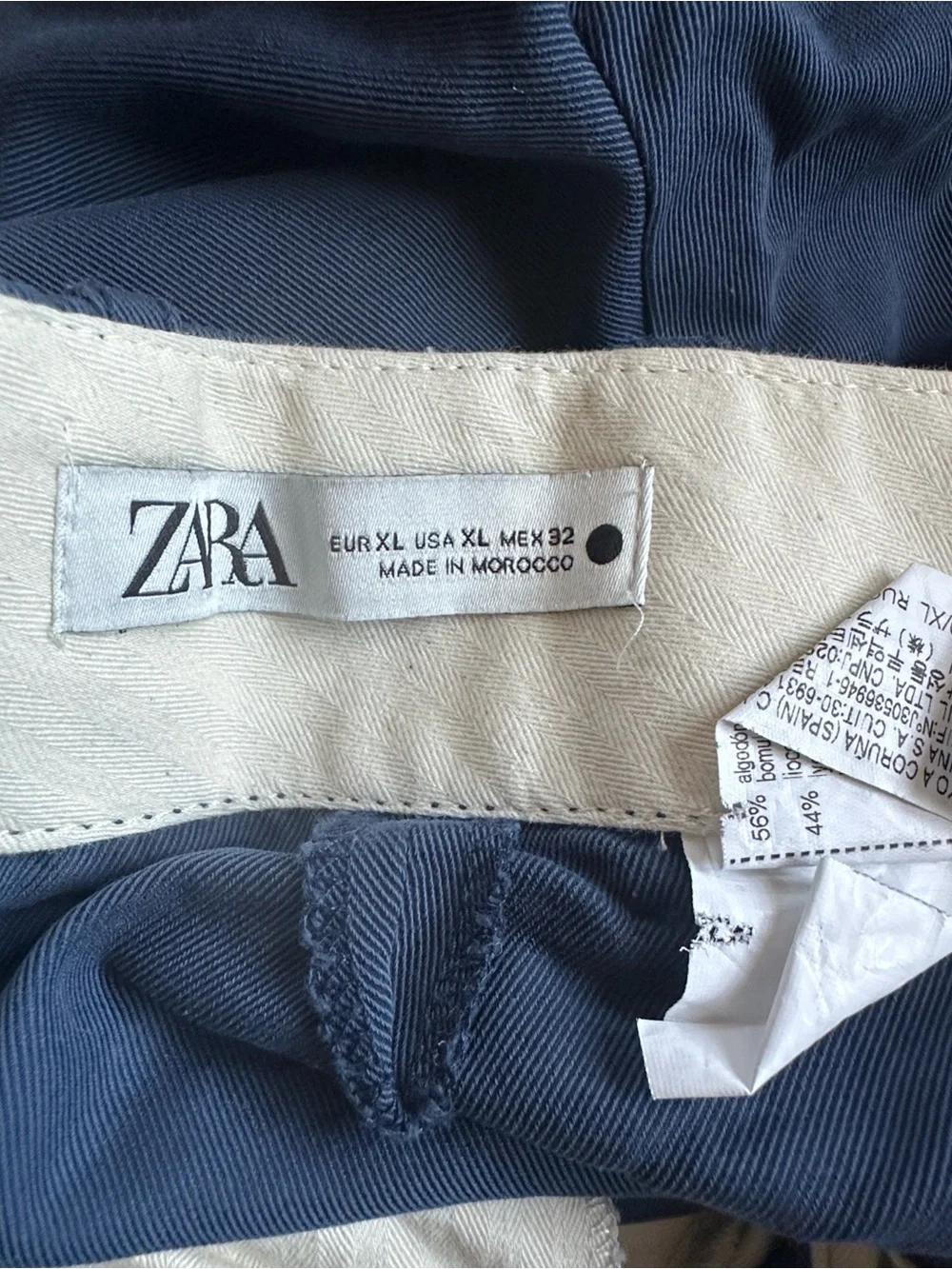 Zara Blue Wide Leg Side Stripe Carpenter Trousers Pants XL
